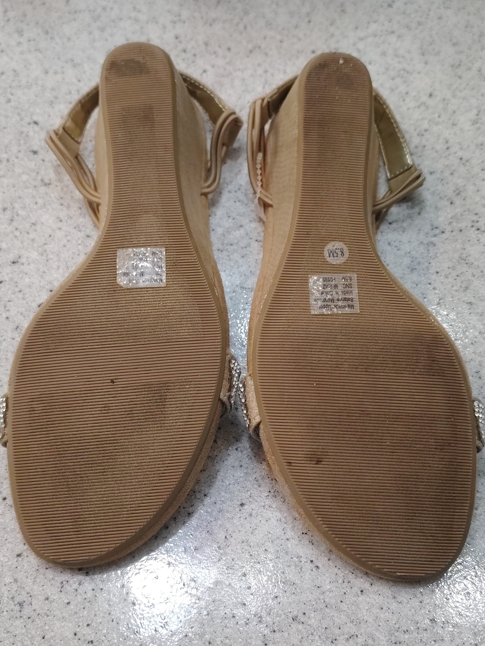 Style & Co.✨Tan Rhinestone T-Strap Sandals - Picture 5 of 7